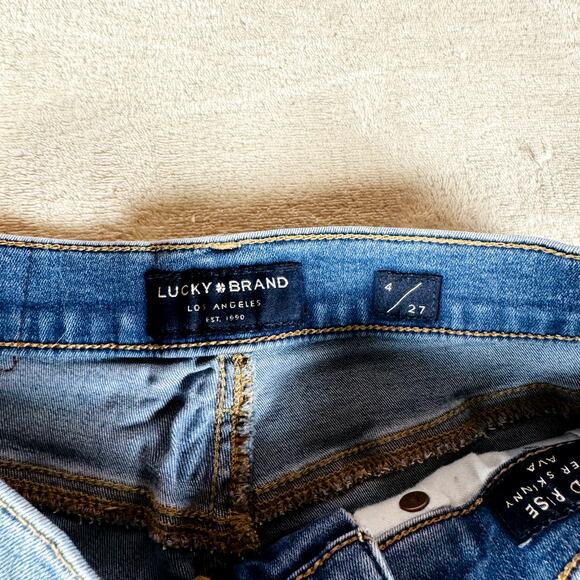 Lucky Brand Jeans Womens 4 Medium‎ Wash Blue Denim Mid Rise Super Skinny Ava - Picture 3 of 10